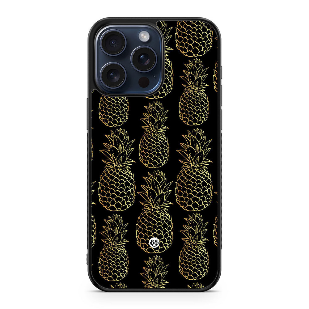 iPhone 15 Pro Max Case - Gold Pineapples