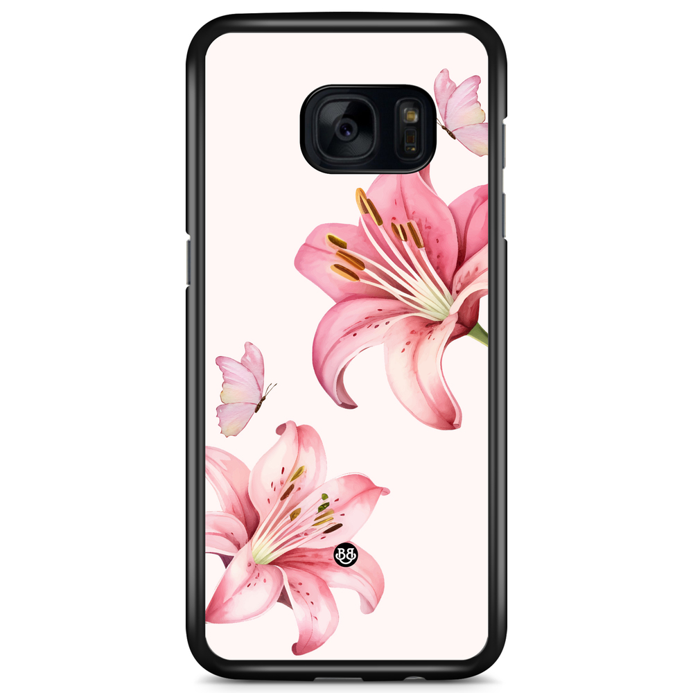 Samsung Galaxy S7 Edge Case - WILD BLOOM - Pink Lily