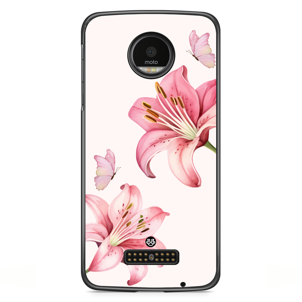 Moto Z2 Play Case - WILD BLOOM - Pink Lily