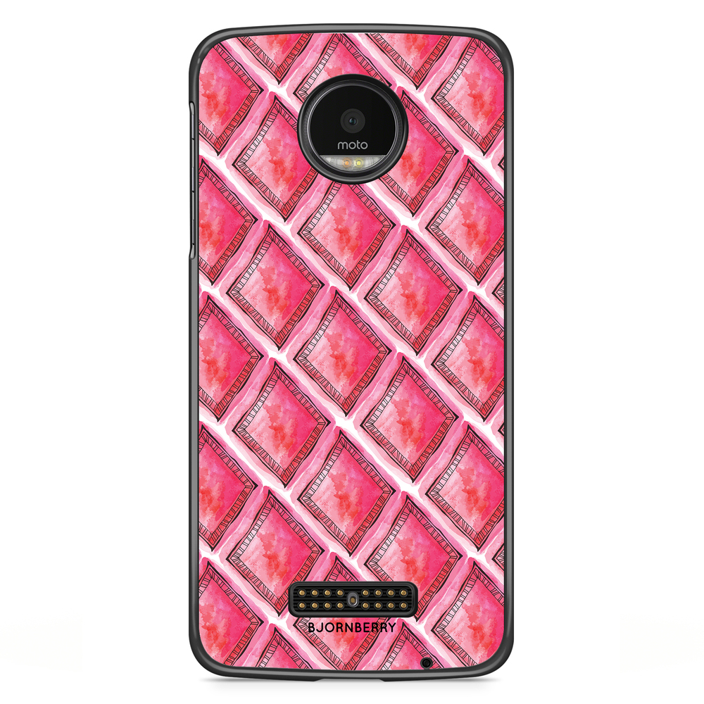 Moto Z2 Play Case - Red Rhombus