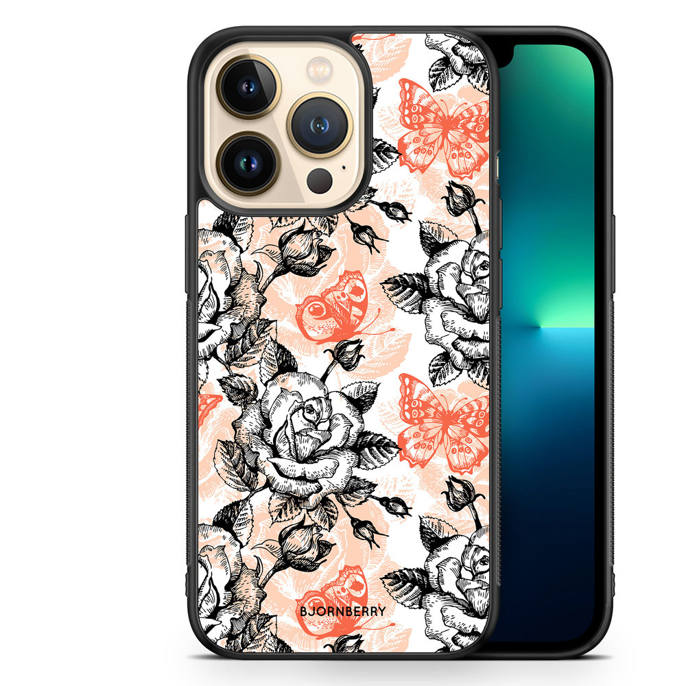 iPhone 13 Pro Case - Roses & Butterflies