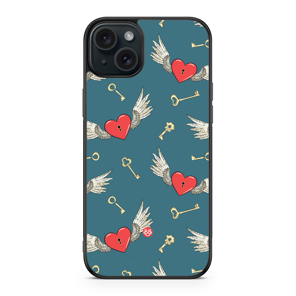 iPhone 15 Plus Case - Hearts and Wings