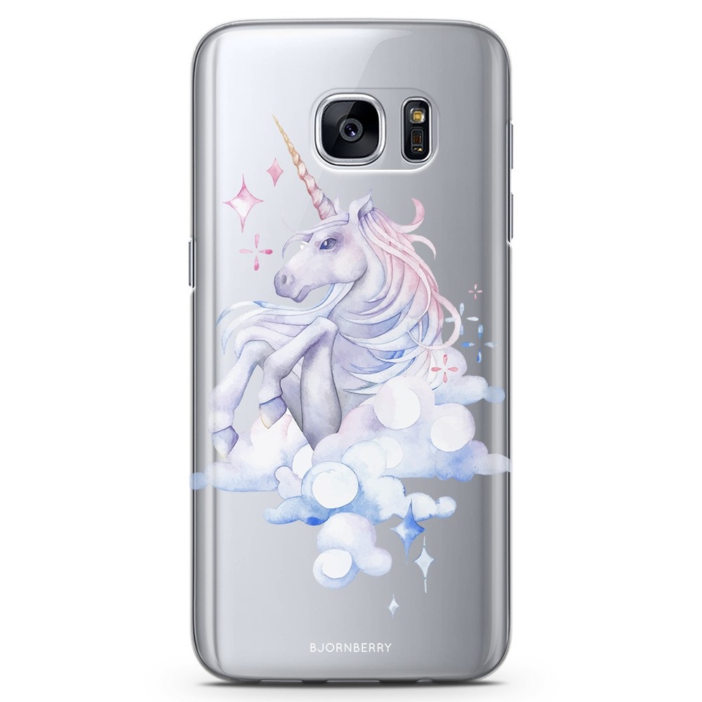 Samsung Galaxy S7 Genomskinligt Skal - Vattenfärg Enhörning | Mobilskal & Mobilfodral BJORNBERRY