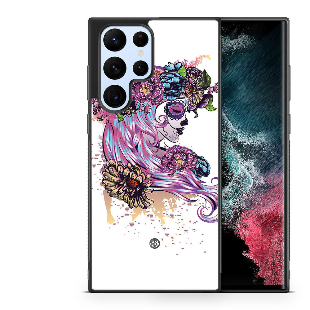 Samsung Galaxy S23 Ultra 5G Case - Skull Girl Flowers