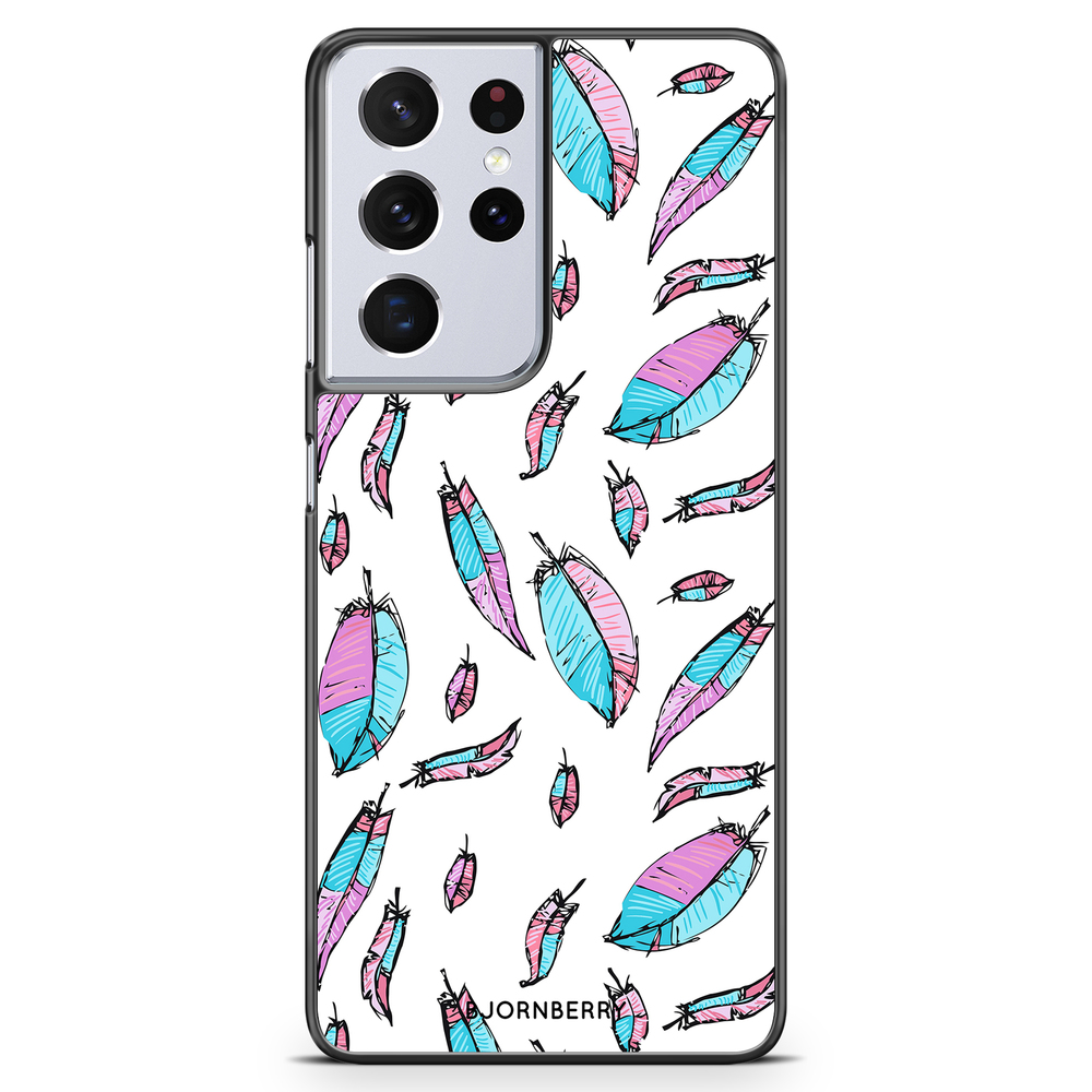 Samsung Galaxy S21 Ultra Case - Pink/Blue Feathers