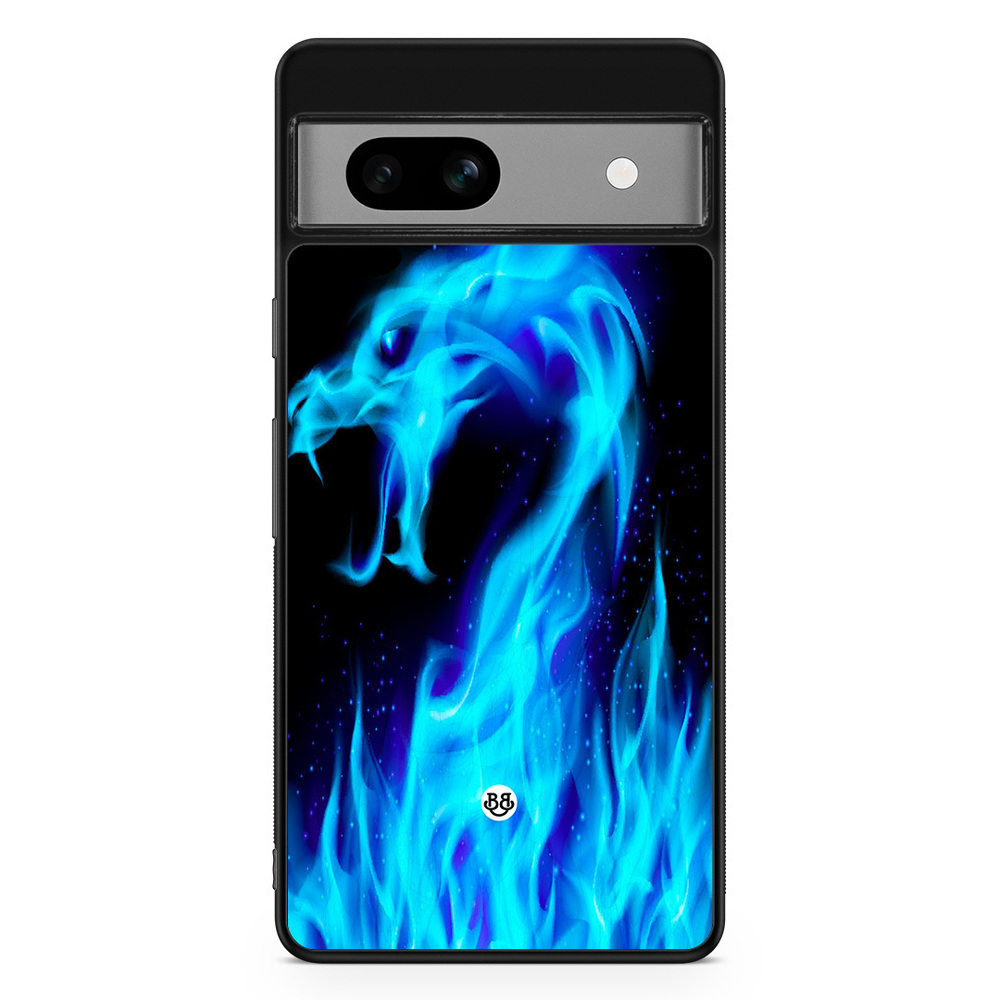 Google Pixel 7a Case - Blue Flames Dragon