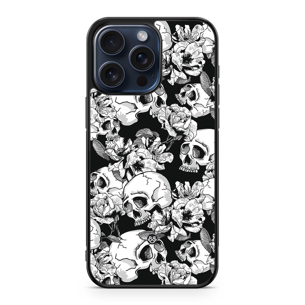 iPhone 15 Pro Max Case - Skull & Roses