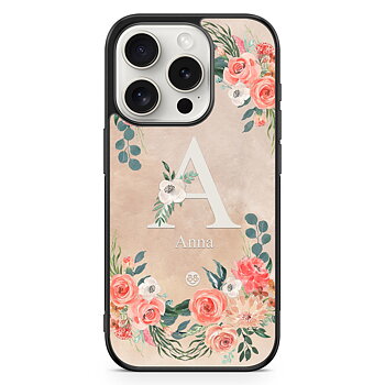 iPhone 15 Pro Custom Skal - Monogram Sand