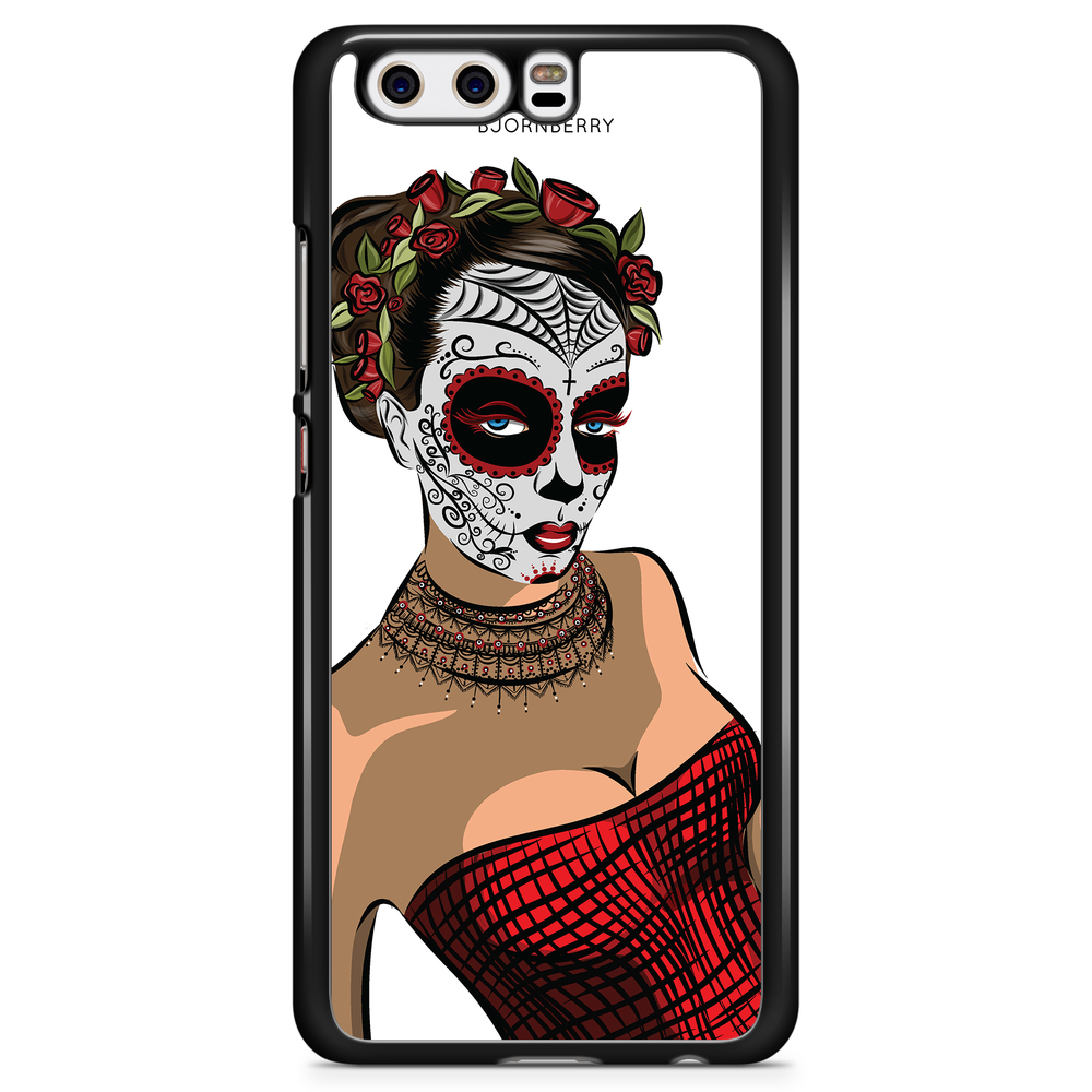 Huawei P10 Plus Case - Skull Mask Flowers