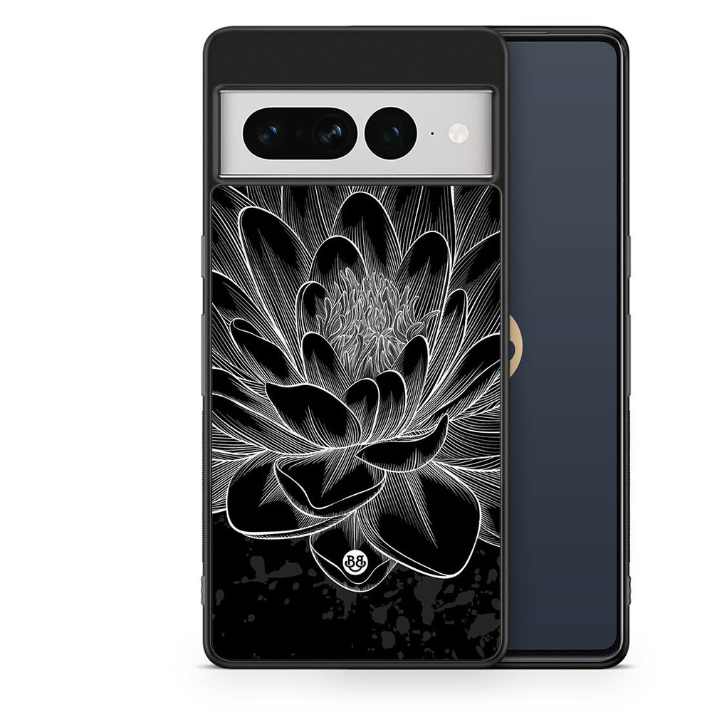 Google Pixel 7 Pro Case - Black/White Lotus