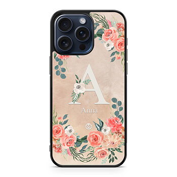 iPhone 15 Pro Max Custom Skal - Monogram Sand