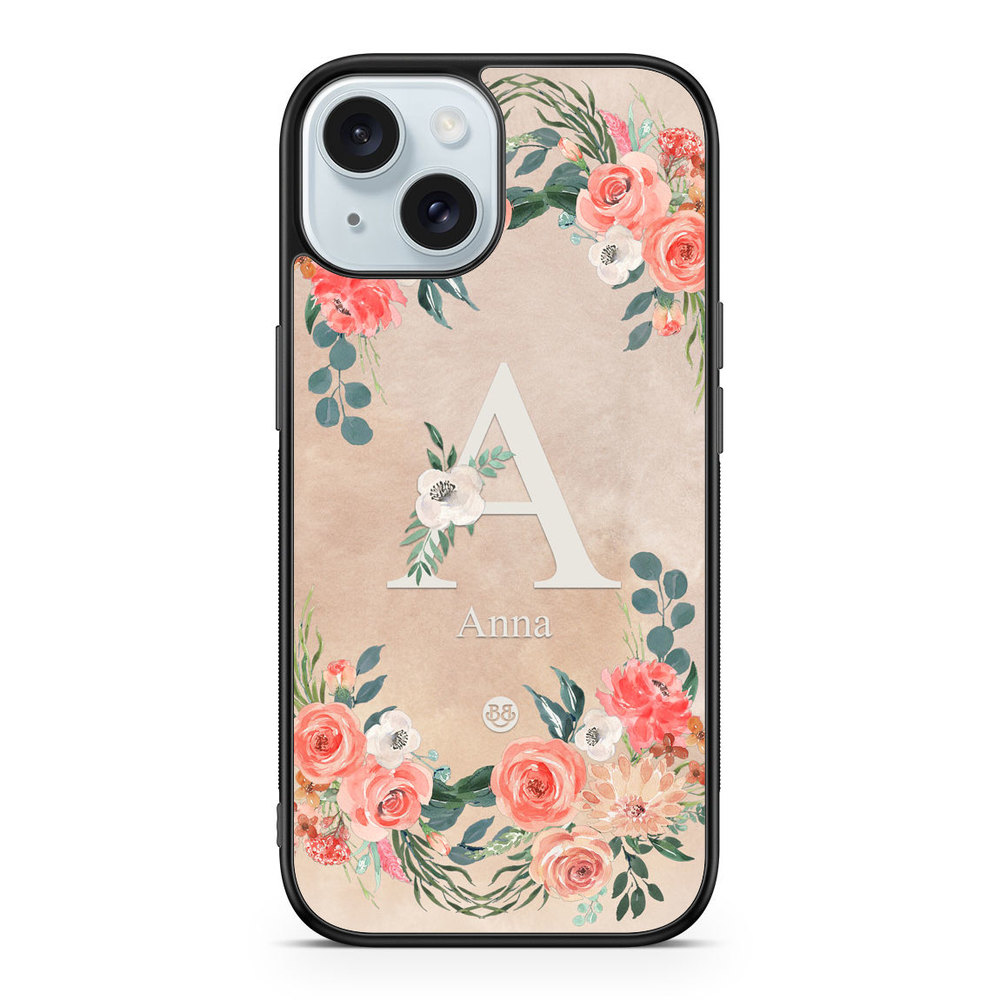 iPhone 15 Custom Case - Monogram Sand