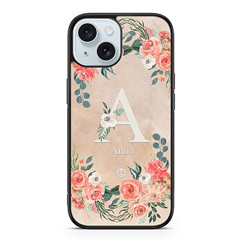 iPhone 15 Custom Case - Monogram Sand