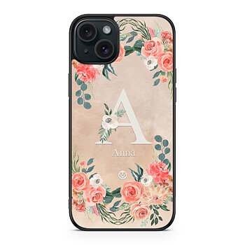 iPhone 15 Plus Custom Case - Monogram Sand