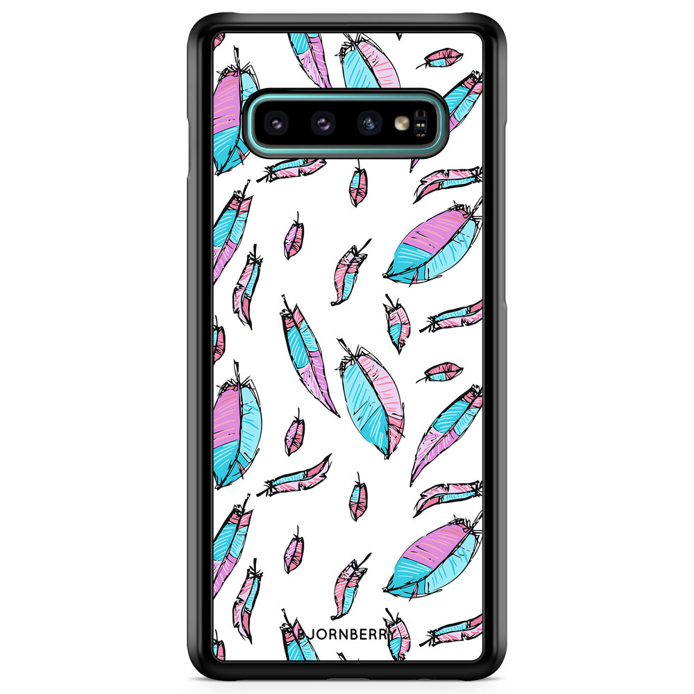 Samsung Galaxy S10 Plus Case - Pink/Blue Feathers