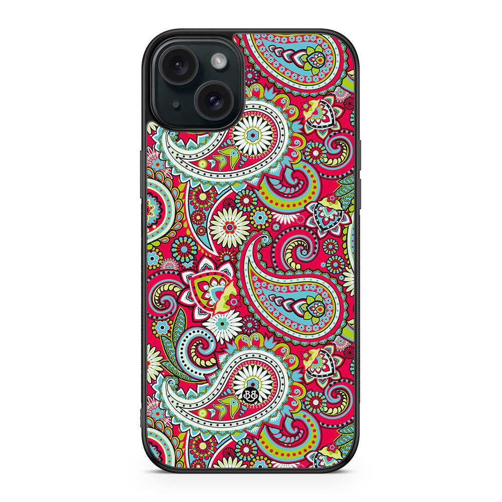 iPhone 15 Plus Case - Röd Paisley