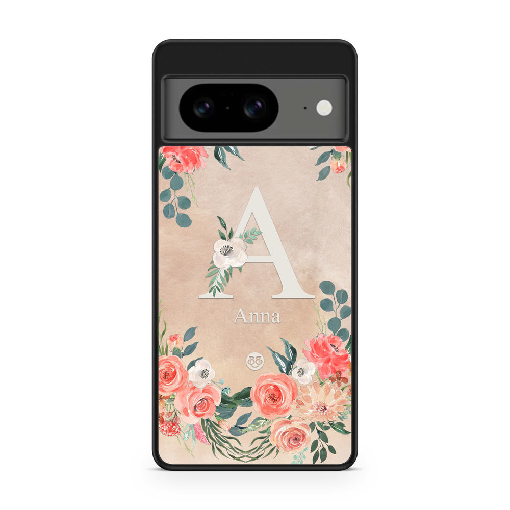 Google Pixel 8 Custom Skal - Monogram Sand