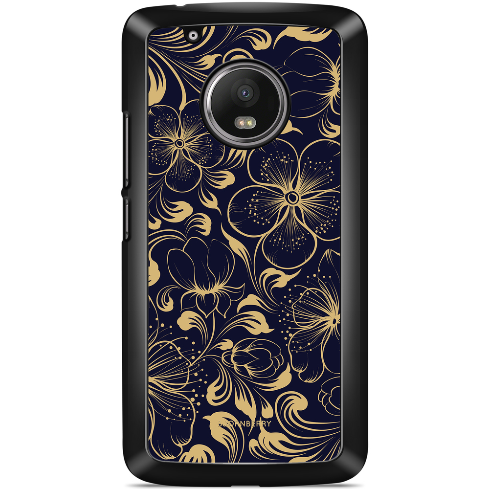 Motorola/Lenovo Moto G5 Skal - Mörkblå Blommor