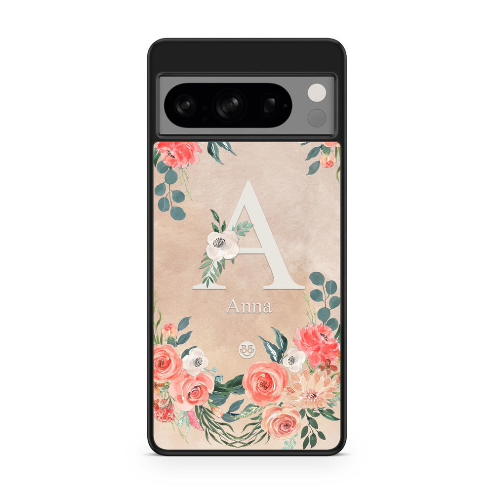 Google Pixel 8 Pro Custom Skal - Monogram Sand