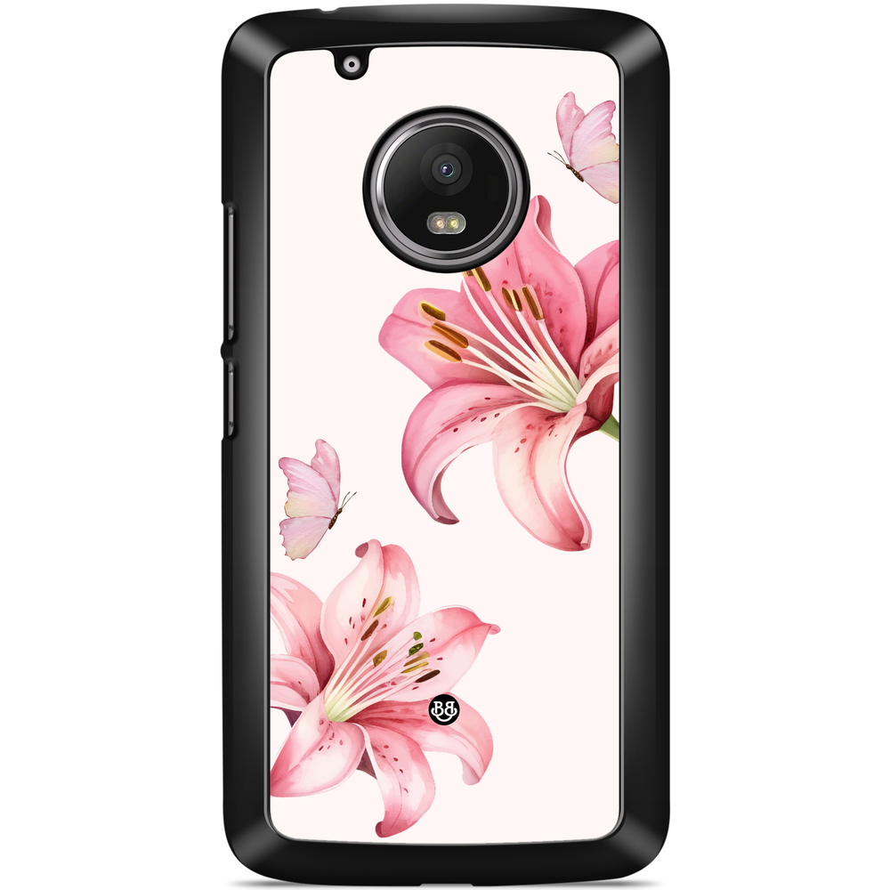 Moto G5 Plus Case - WILD BLOOM - Pink Lily