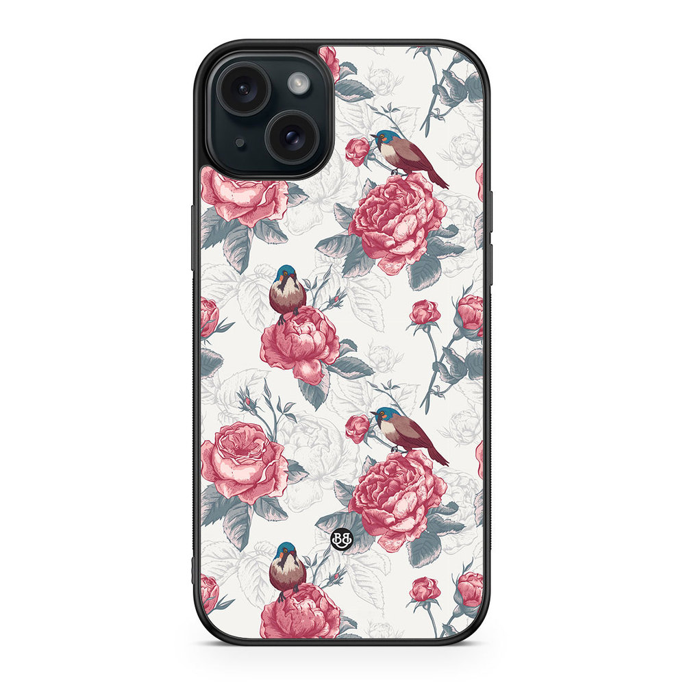 iPhone 15 Plus Case - Roses and Birds