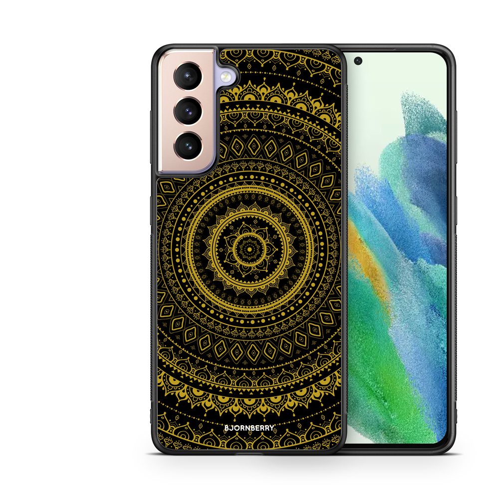 Samsung Galaxy S21 FE 5G Case - Black Gold Mandala