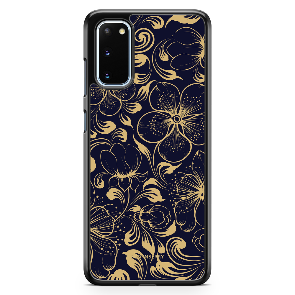 Samsung Galaxy S20 Case - Dark Blue Flowers