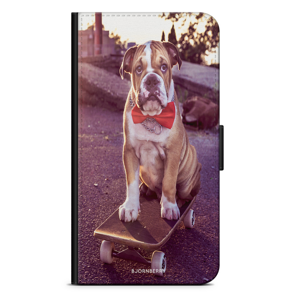 iPhone 8 / iPhone SE (2022/2020) Plånboksfodral - Bulldog skateboard