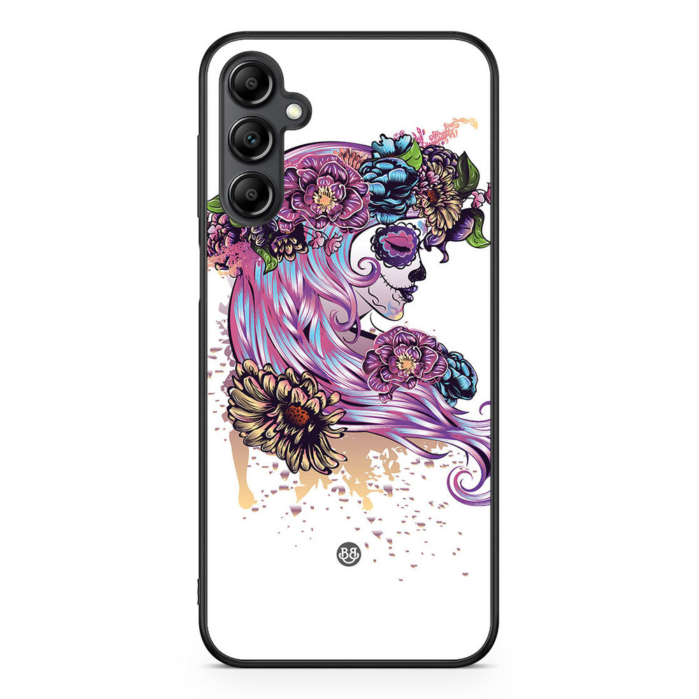 Samsung Galaxy A14 4G/5G Case - Skull Girl Flowers