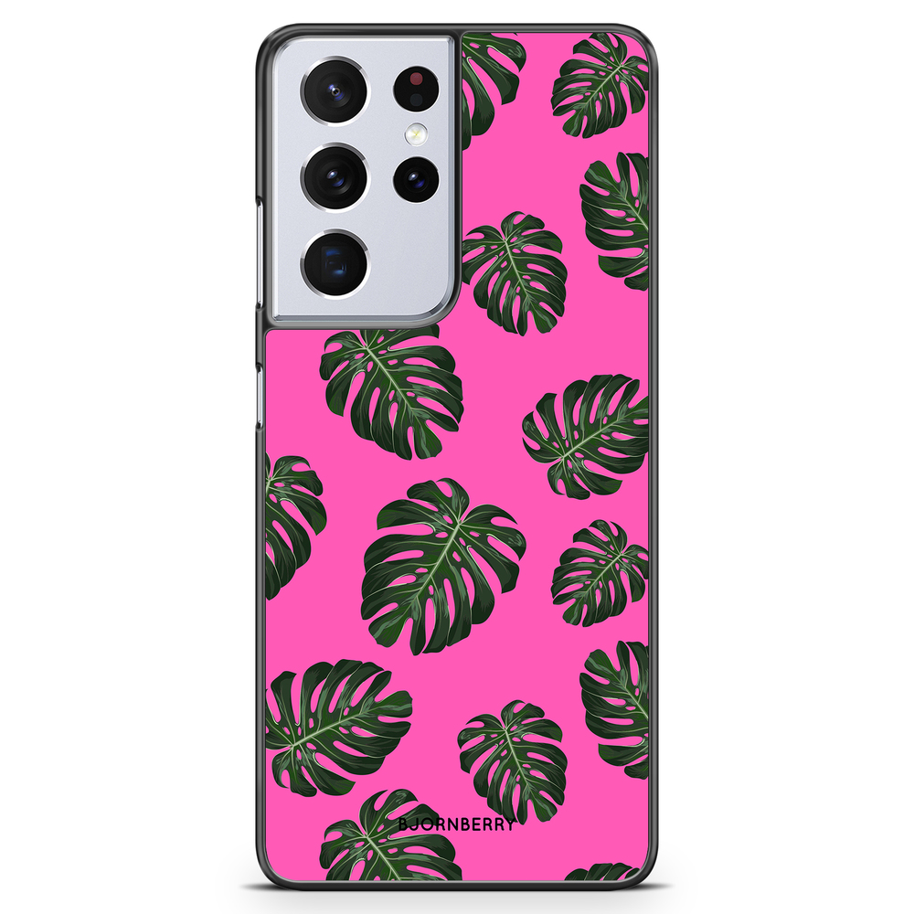 Samsung Galaxy S21 Ultra Case - Monstera Pink
