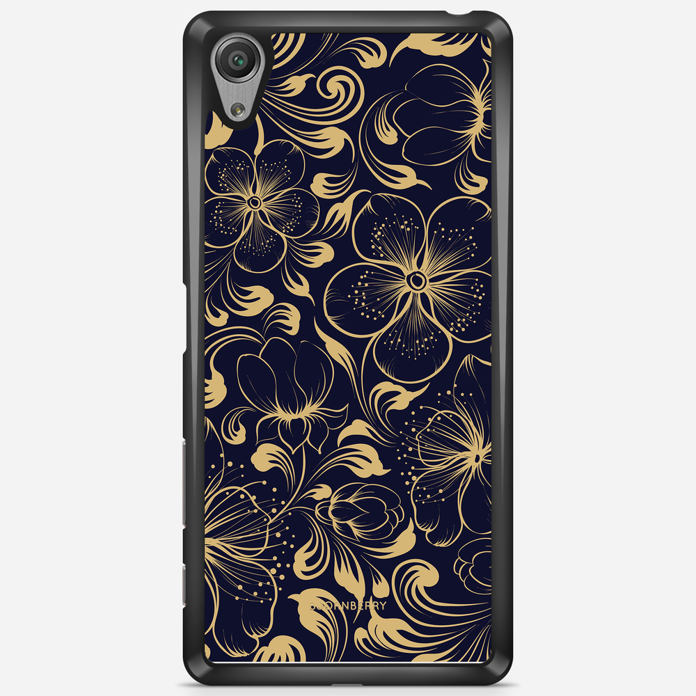 Sony Xperia X Performance Case - Dark Blue Flowers
