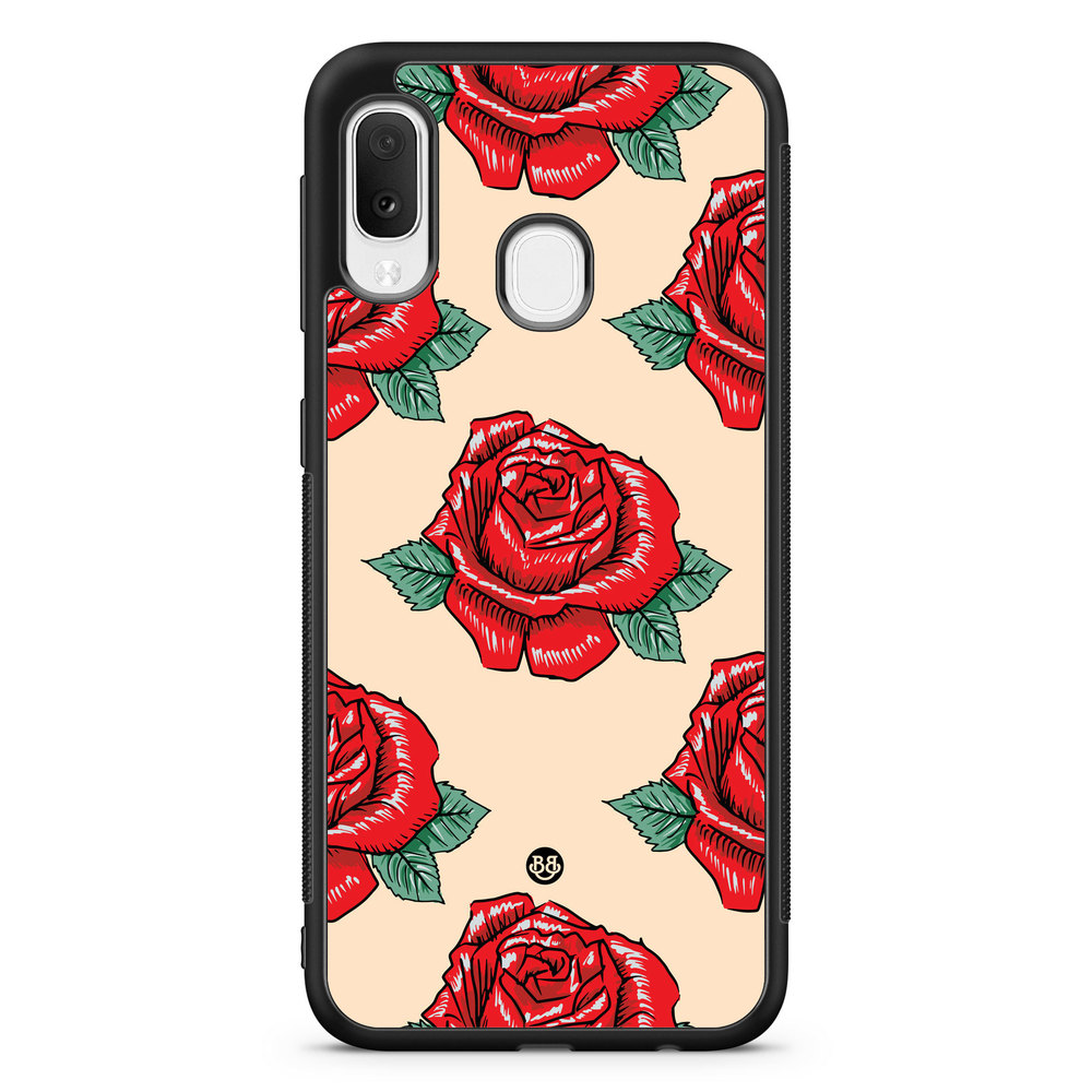 Samsung Galaxy A20e Case - Rose Pattern