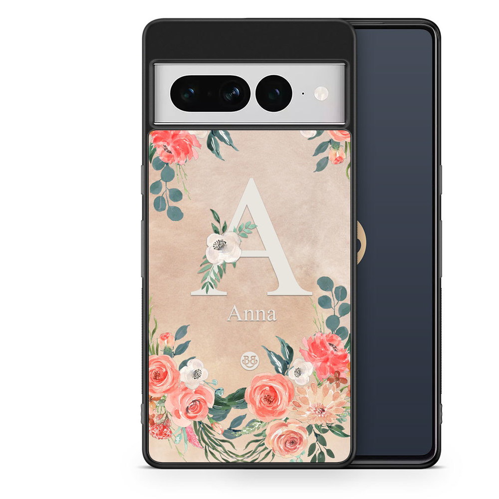 Google Pixel 7 Pro Custom Case - Monogram Sand