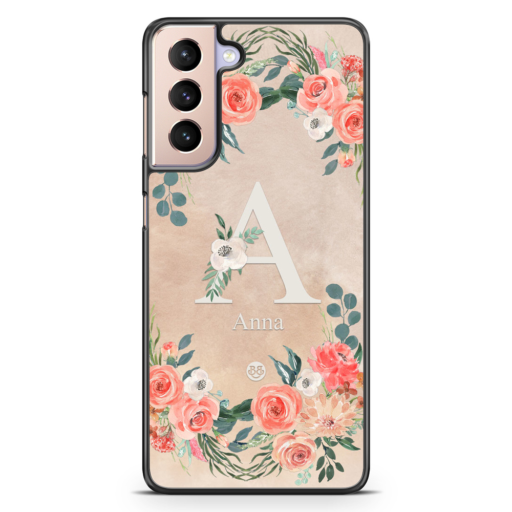 Samsung Galaxy S21 Custom Case - Monogram Sand