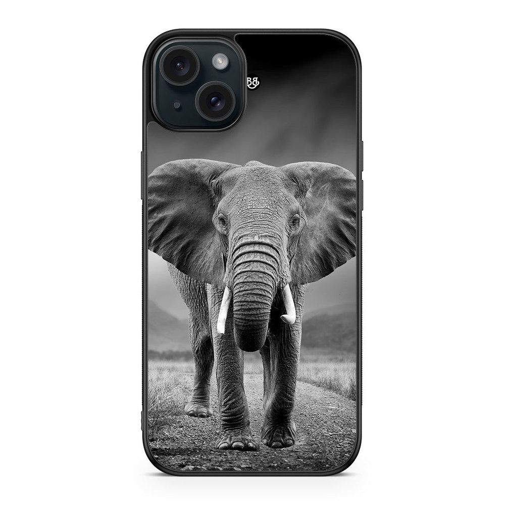 iPhone 15 Plus Case - Black/white Elephant