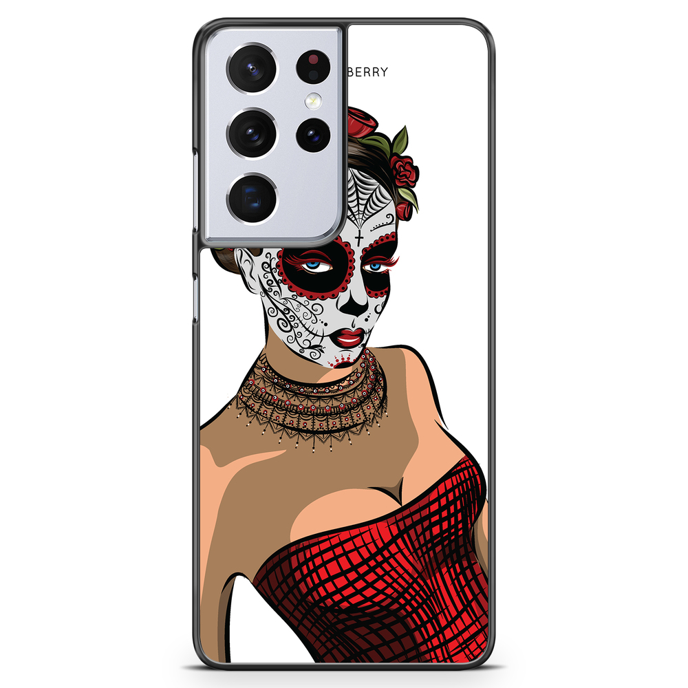 Samsung Galaxy S21 Ultra Case - Skull Mask Flowers