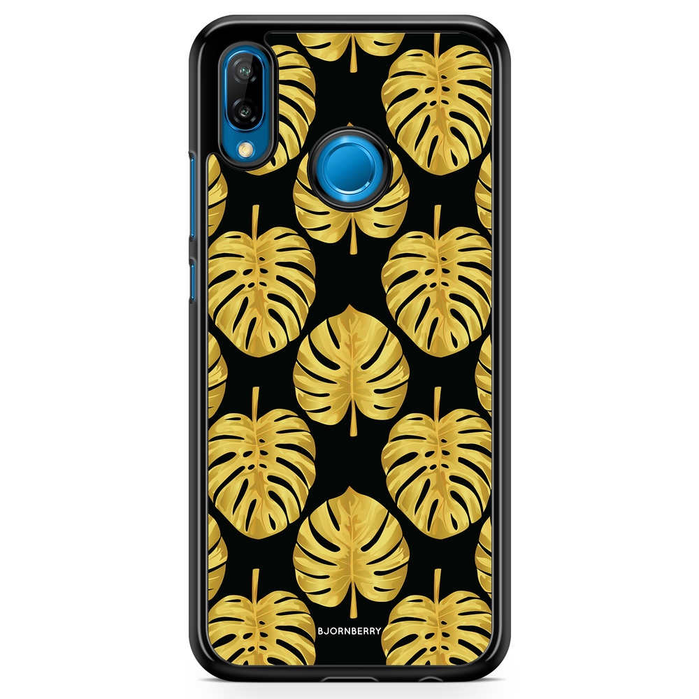 Huawei P20 Lite Case - Gold Monstera