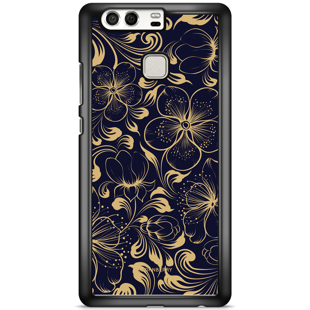 Huawei P9 Plus Case - Dark Blue Flowers