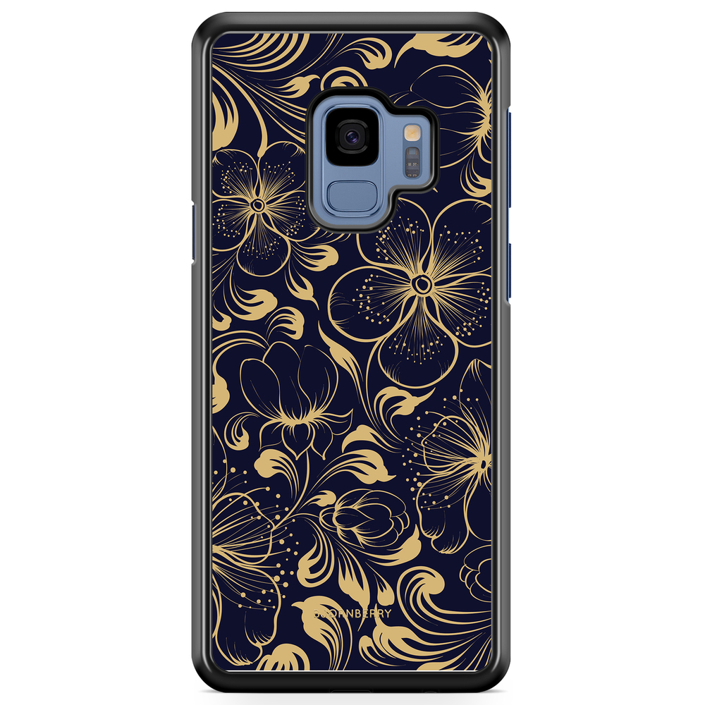 Samsung Galaxy S9 Case - Dark Blue Flowers
