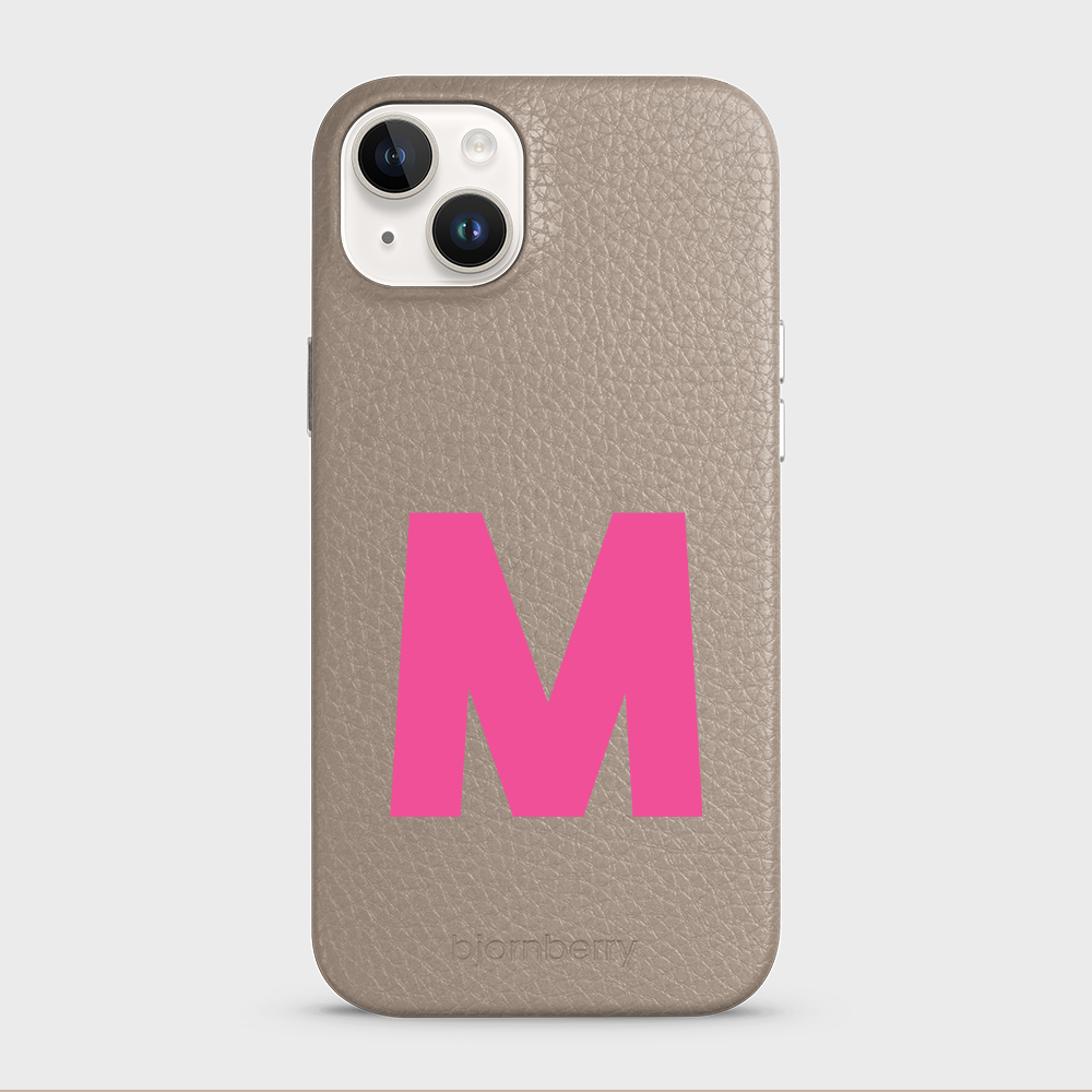 iPhone 15 Plus Personalised Leather Case - Initial - 10