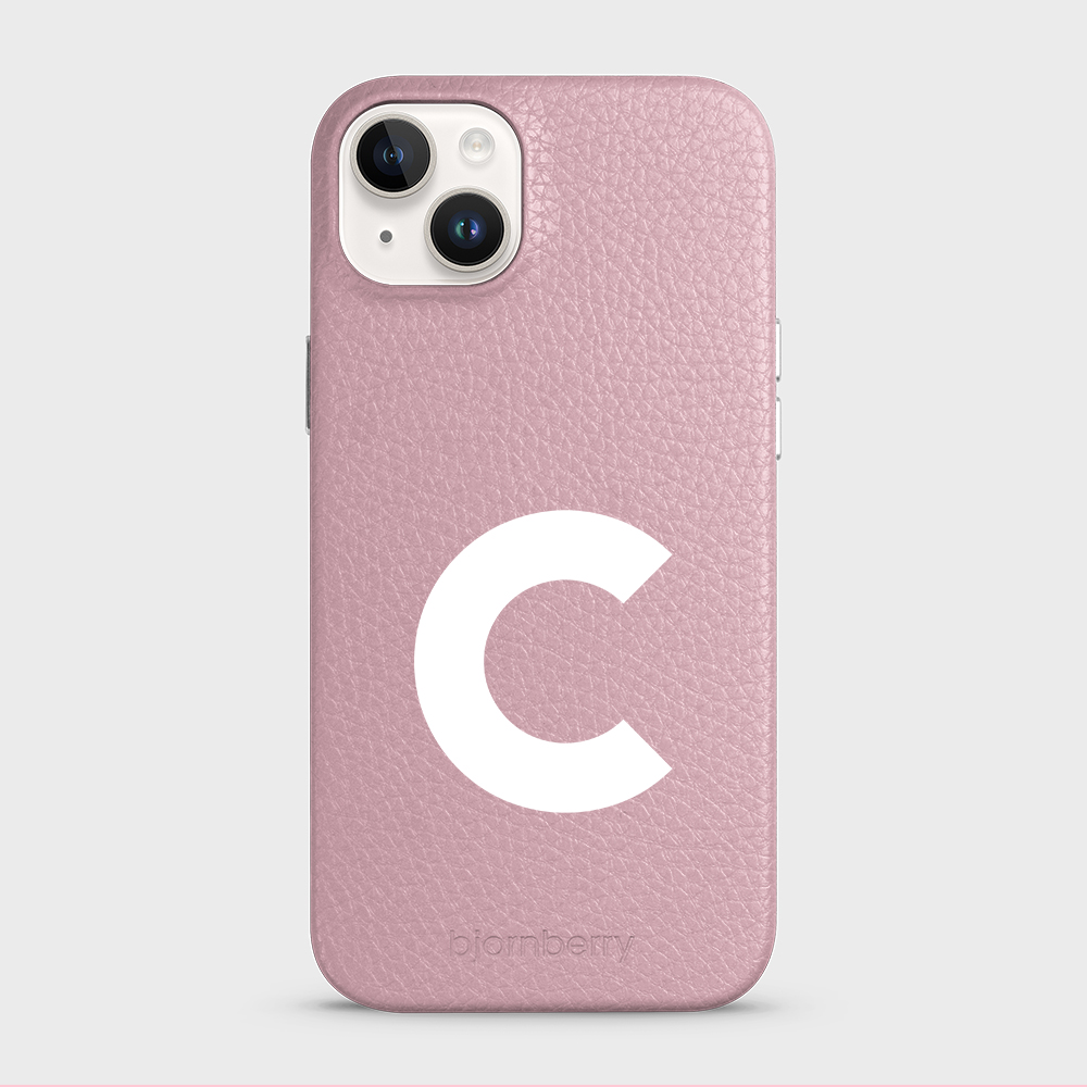 iPhone 15 Plus Personalised Leather Case - Initial - 35