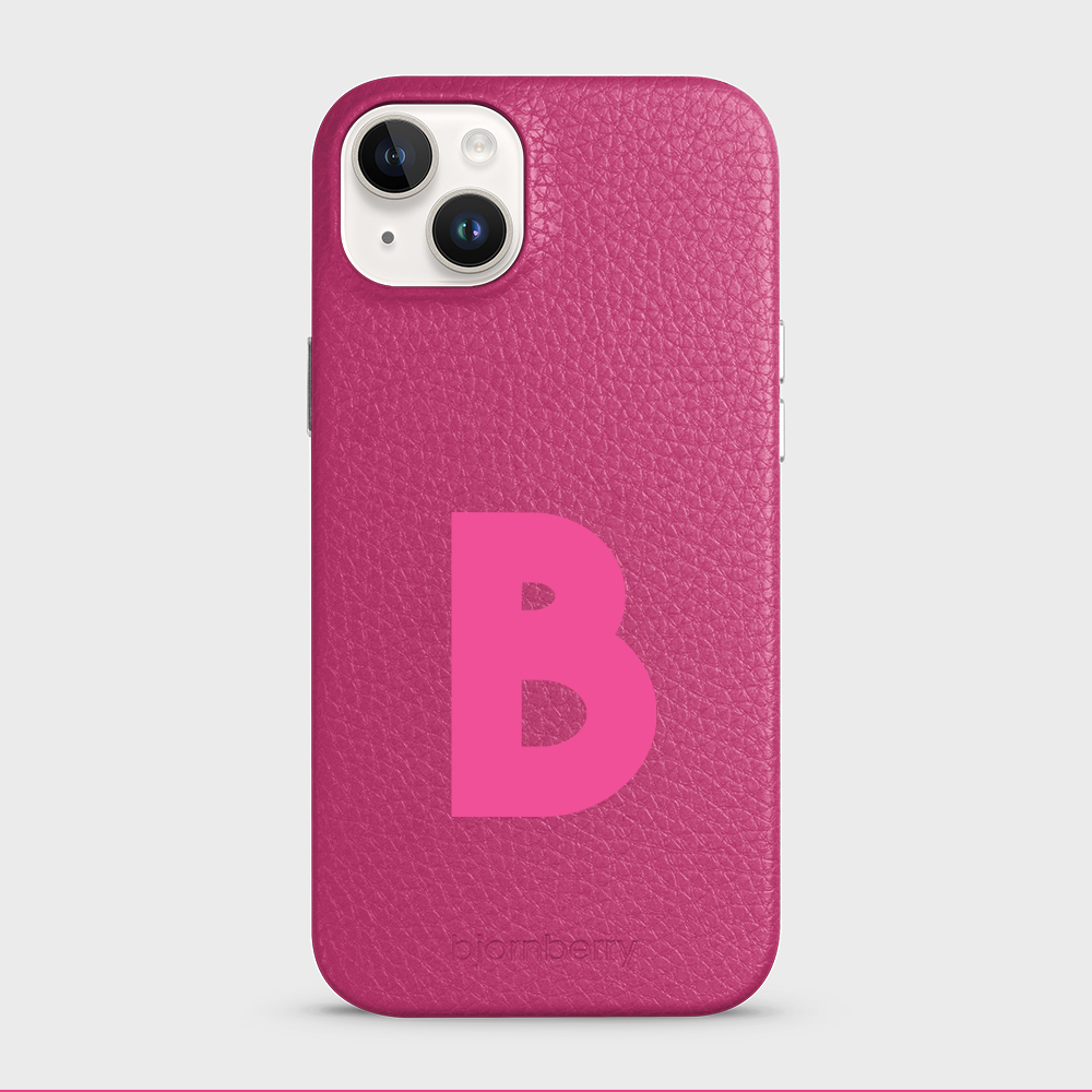 iPhone 15 Plus Personalised Leather Case - Initial - 17