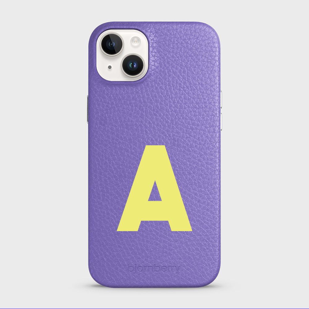 iPhone 15 Plus Personalised Leather Case - Initial