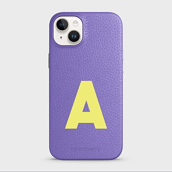 iPhone 15 Plus Personalised Leather Case - Initial
