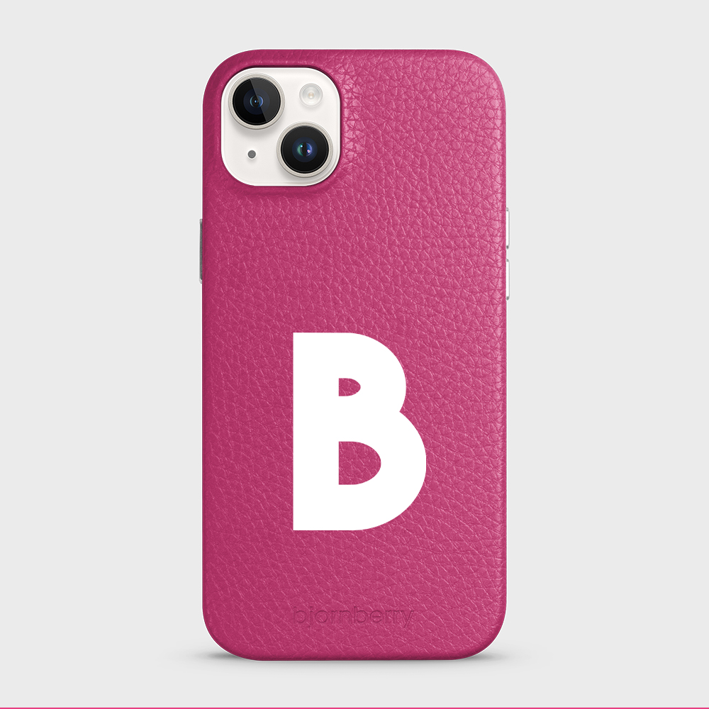 iPhone 15 Plus Personalised Leather Case - Initial - 21