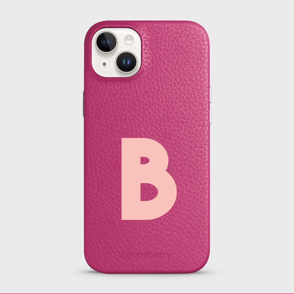 iPhone 15 Plus Personalised Leather Case - Initial - 19