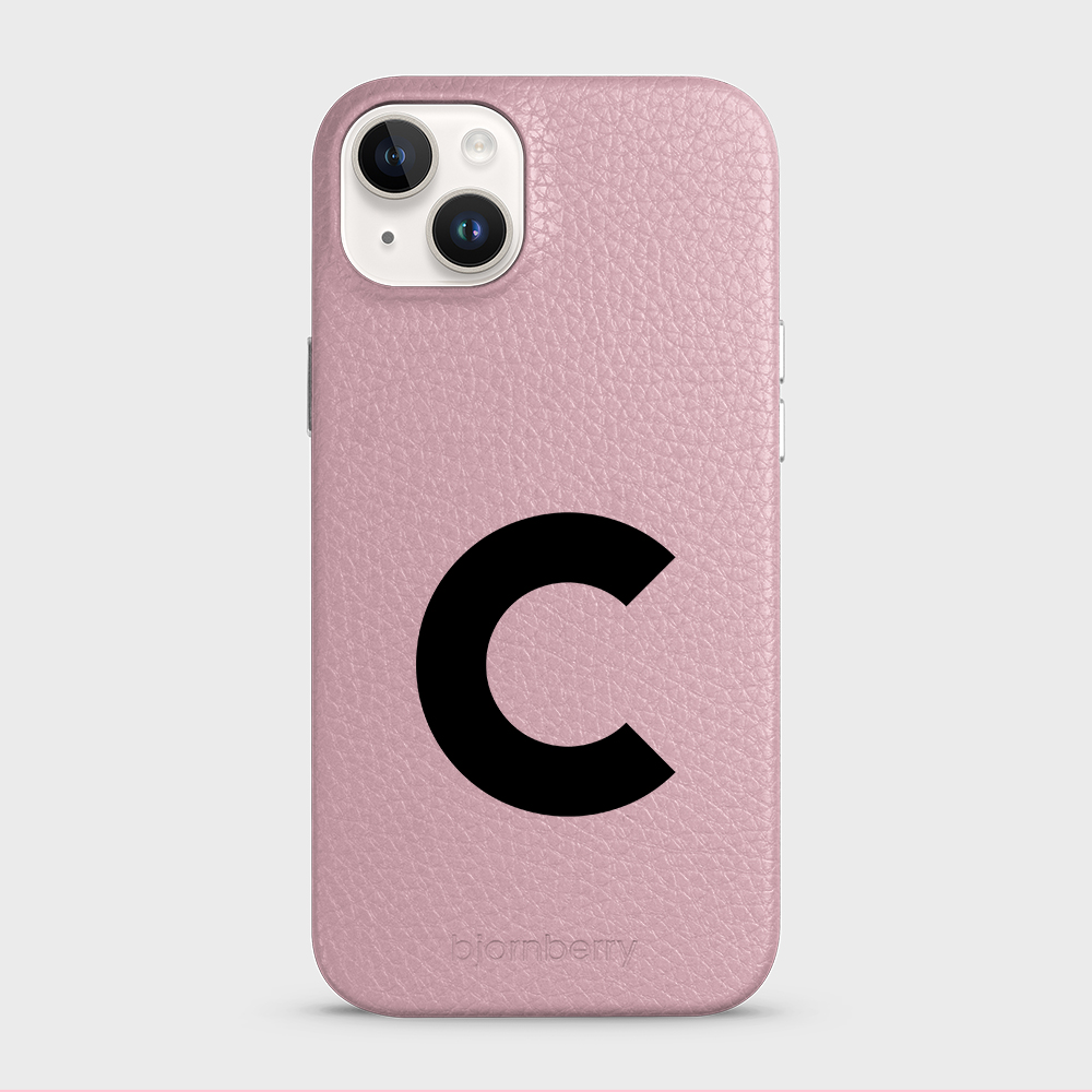 iPhone 15 Plus Personalised Leather Case - Initial - 34