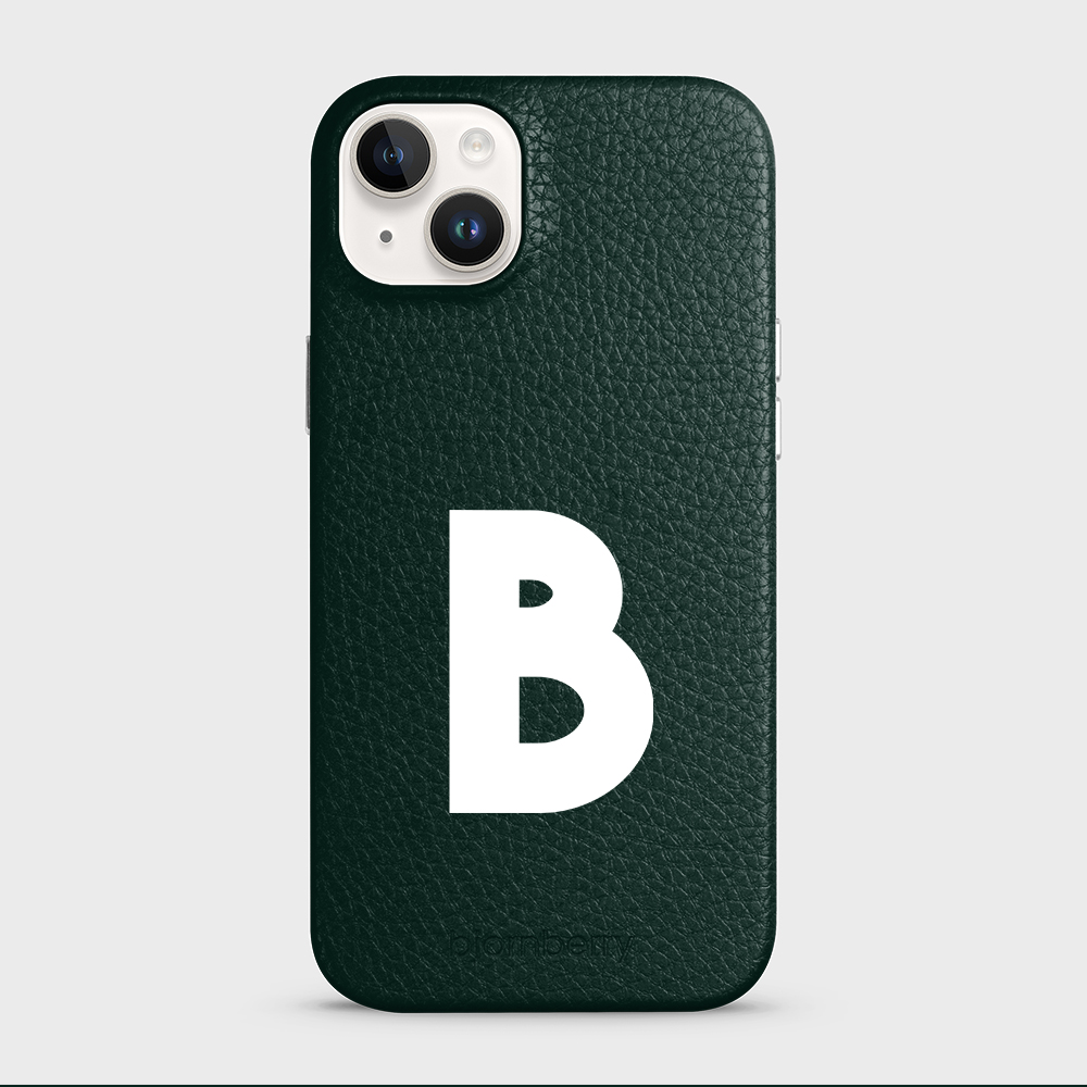 iPhone 15 Plus Personalised Leather Case - Initial - 28