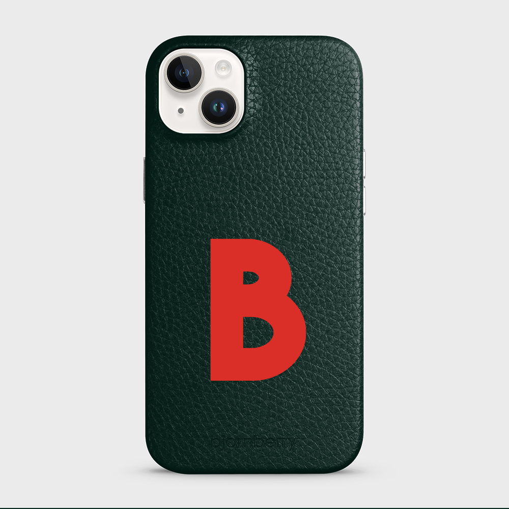 iPhone 15 Plus Personalised Leather Case - Initial - 23