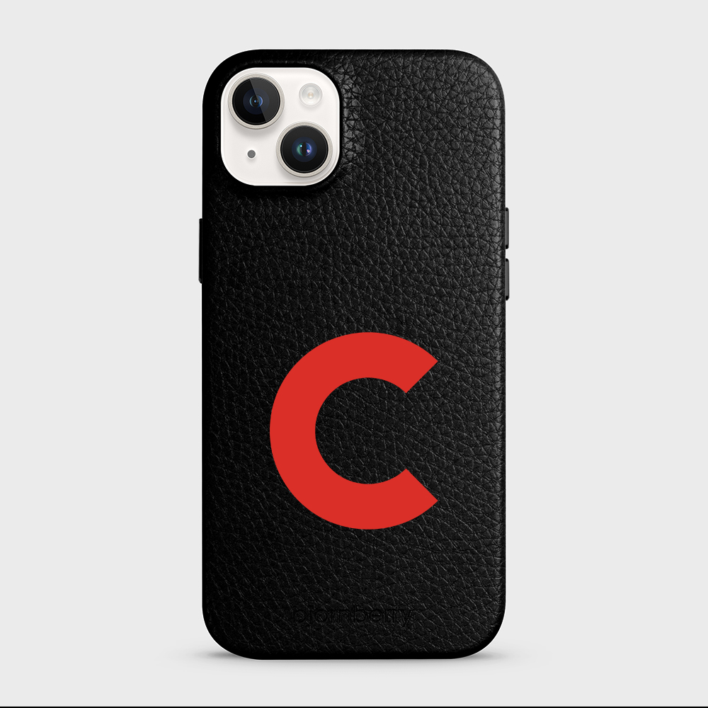 iPhone 15 Plus Personalised Leather Case - Initial - 39